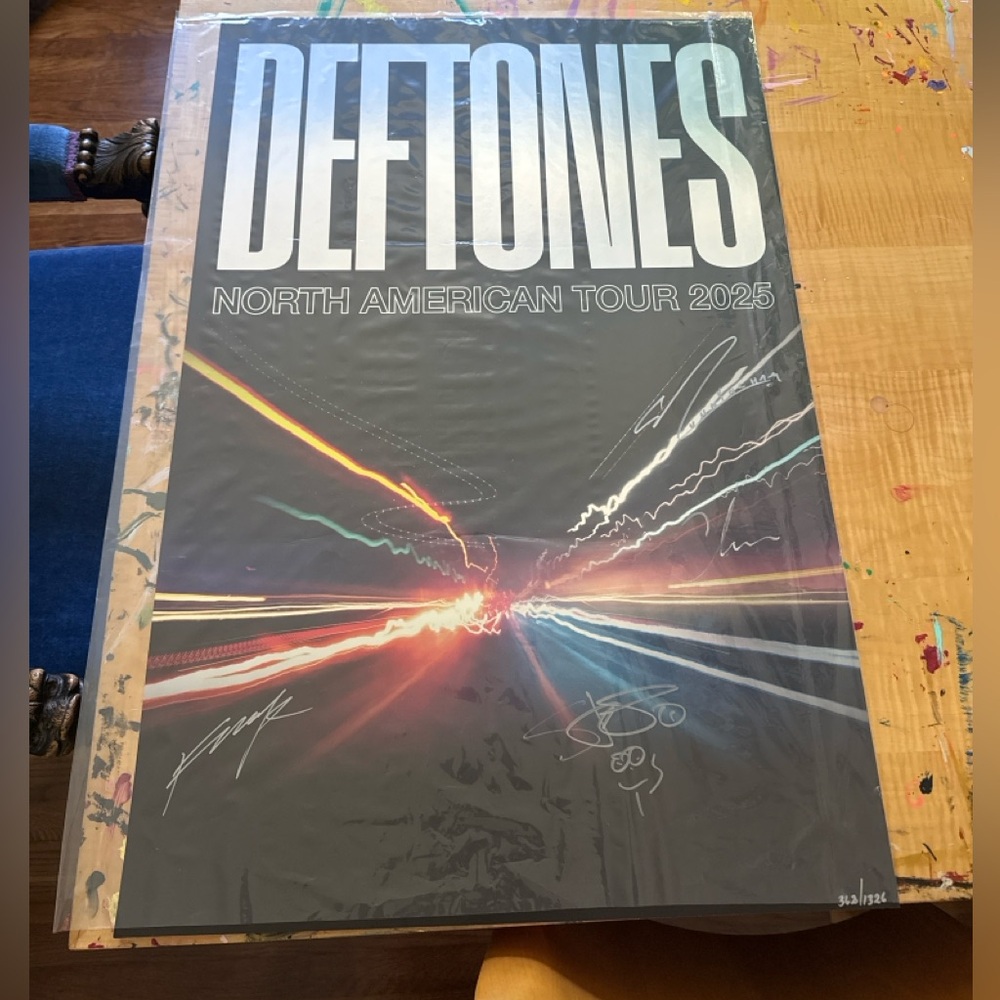 DEFTONES 2025 Tour Poster signed by, you guessed it, the band.